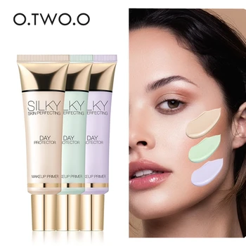 

O.TWO.O 25ML Face Primer Makeup Base Skin Brighten Matte Primer Moisturzing Concealer Natural Purple Green Facial Nude Make Up