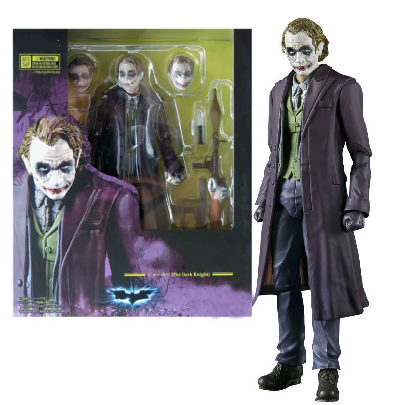 

15cm Joker Action Figures Funny Clown Cosplay Neca Dark Knight Joker Heath Ledger PVC Model Doll Toys For Kids Chritmas Gifts