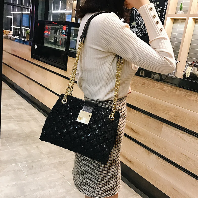 

Lace Rhombus Bag Women's 2020 New Style Korean-style Spiraea Bag with Chain Casual Versatile Shoulder Bag Fashion