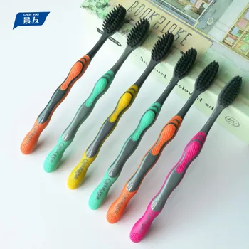 

Fine Slice Soft Bristle Bamboo Charcoal Adult Toothbrush Soft Couples Household Cleaning 10 Pack Ultra-Soft Bristle Protection