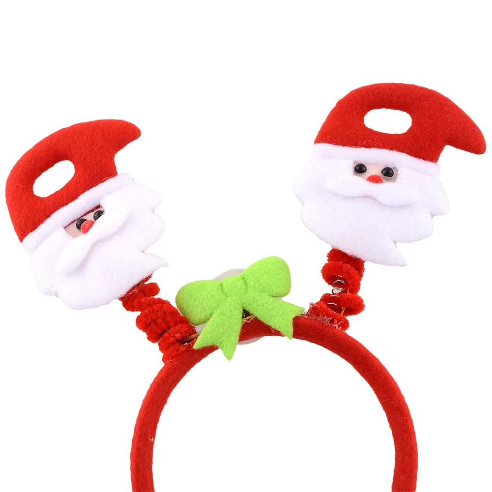 Christmas Headband LED Ornaments Decor Glow Red Fabric Lighting Xmas Hat Decoration Costume Gift Festival Party Santa Lovely