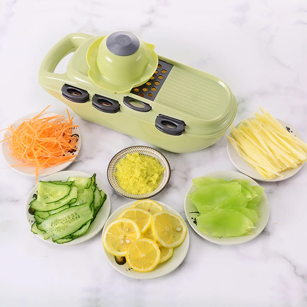 Новый кухонный аксессуар фруктовый, овощной слайсер Терка мандолина Овощечистка резак нож измельчитель для продуктов с 7 лезвиями