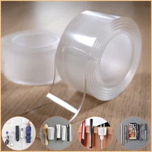 

1/2/3/5 Meters Waterproof Nano Tape Double Sided Adhesive Tapes Transparent Glue Stickers Suit Home Bathroom Decoration Reusable