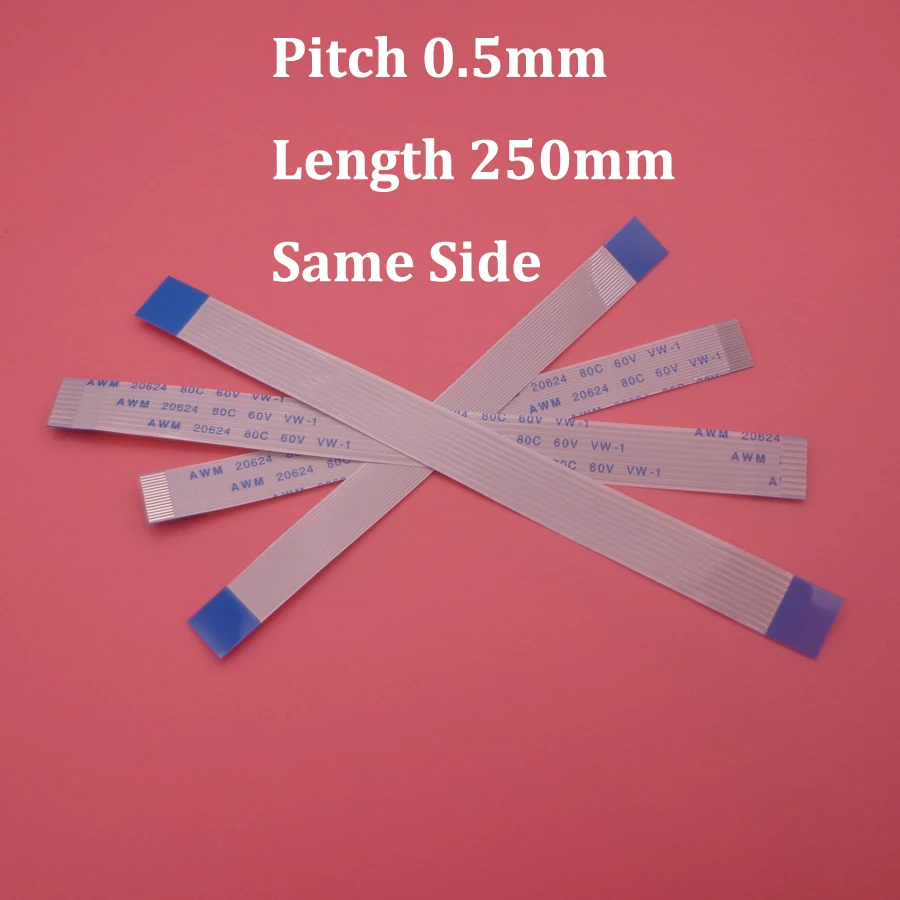 Ffc Fpc Flat Flex Cable 13pin 23pin 33pin 43pin 53pin Same Side 0 5mm Pitch Awm Vw 1 20624 20798 80c 60v Length 10cm 5pcs Cable C Awm Vw 1awm 20624 Vw 1 Aliexpress