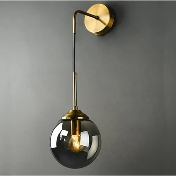 

Nordic Modern LED Wall Lamp Glass Ball Bathroom Mirror Beside American Retro Wall Light Sconce Wan lamp Decor Lighting Luminaire