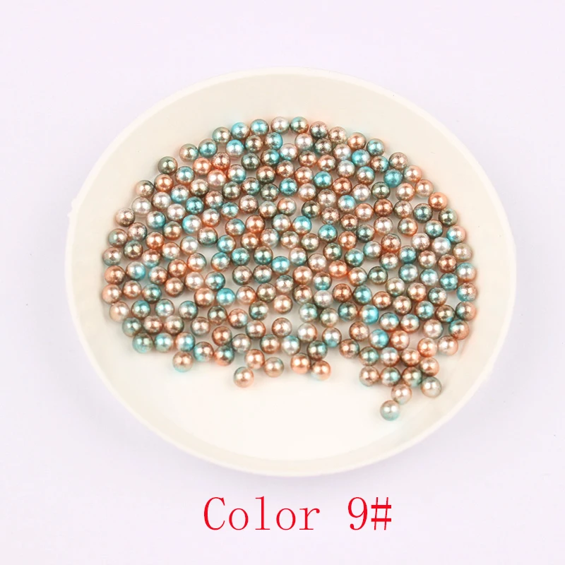 3mm small size option about 500Pcs/lot random mix color no holes Pearls Round Beads For DIY Craft Scrapbook Decoration - Color: 09 Pearls