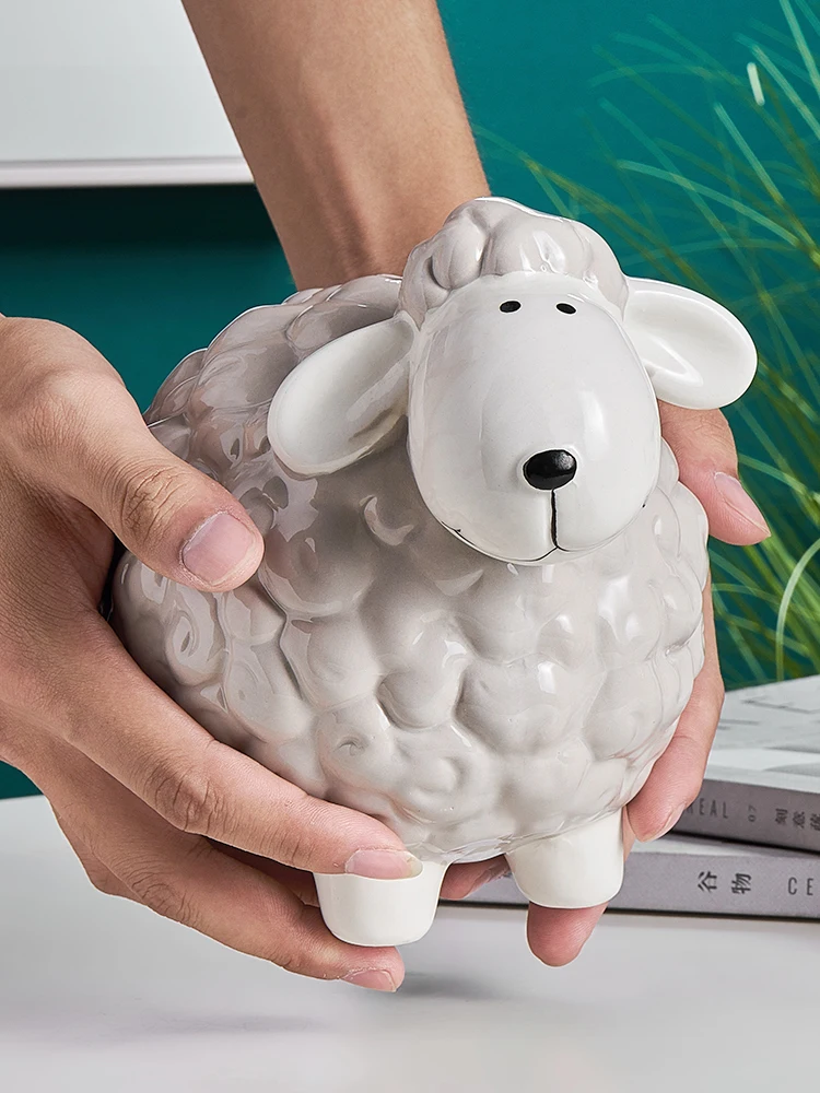 

Ceramic Cartoon Piggy Bank Funny Coin Money Boxes Children Creative Gift Tank Objet Decoration Maison Home Decorations KK60CX