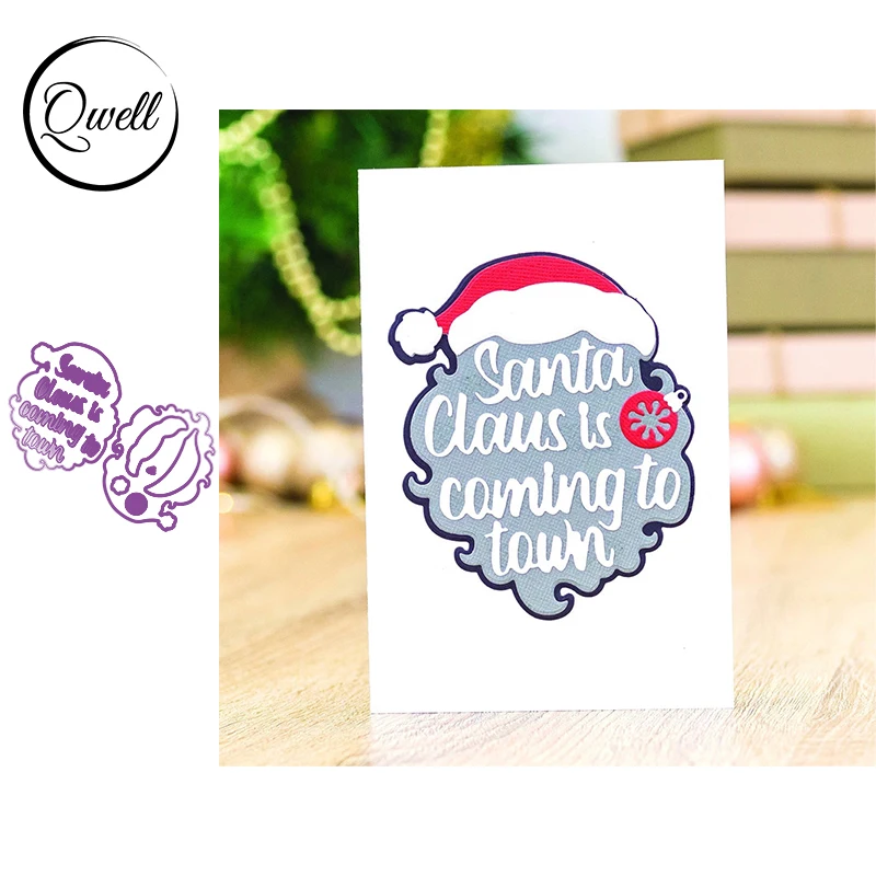 

Qwell Christmas Hat Words Sentences Metal Cutting Dies for Craft Paper Album Cards Making Template Diy Scrapbooking 2020 New
