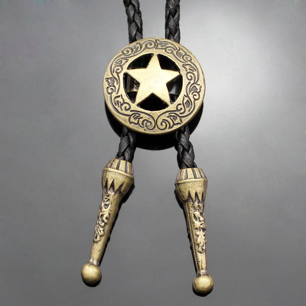 Новое поступление западный юго-западный мужской подарок Техасский Ranger Star Leather Rodeo Bolo Bola Галстук Топ Мода 2 цвета аксессуары
