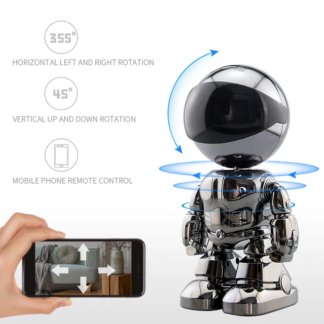 2MP 1080P IP Camera Wireless Home Security Robot Camera Two way Audio Surveillance Invisible Lens Wifi