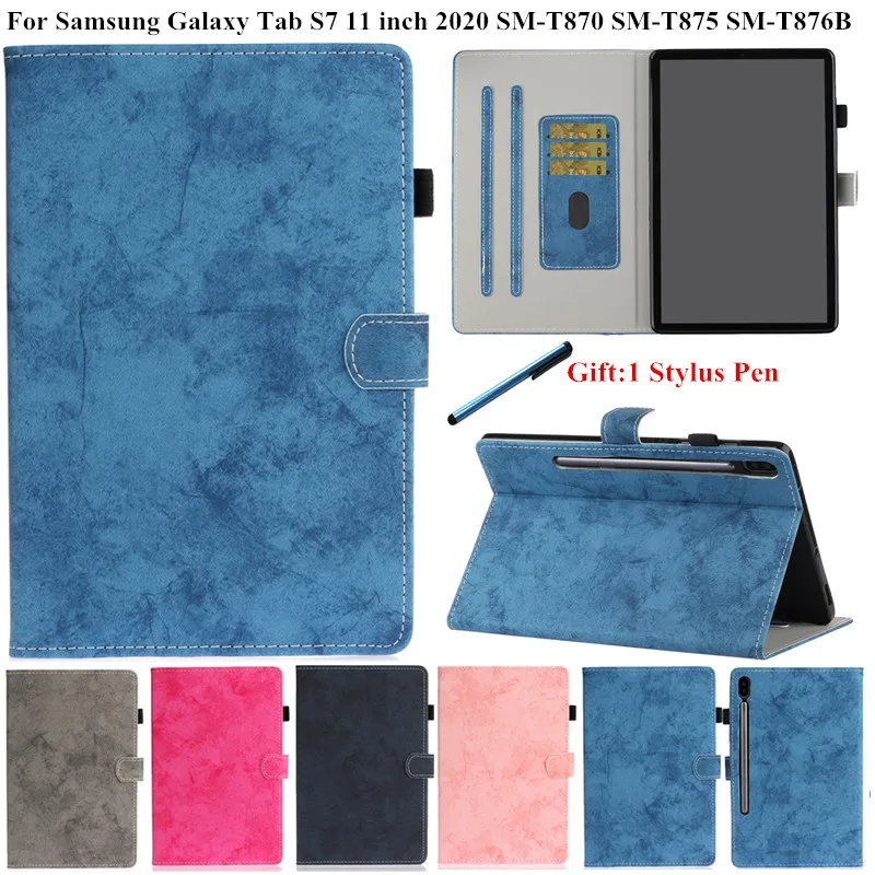 Di Lusso Di Caso Di Vibrazione Per Samsung Galaxy Tab S7 11 2020 Book Cover Per Funda Tablet Samsung Tab S7 Sm-T870 T875 Caso Auto Sleep/Wake