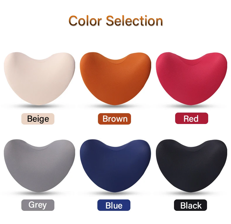 Purenlatex Heart Shape Car Auto Seat Headrest Neck Waist Support Protection Memory Foam (15)