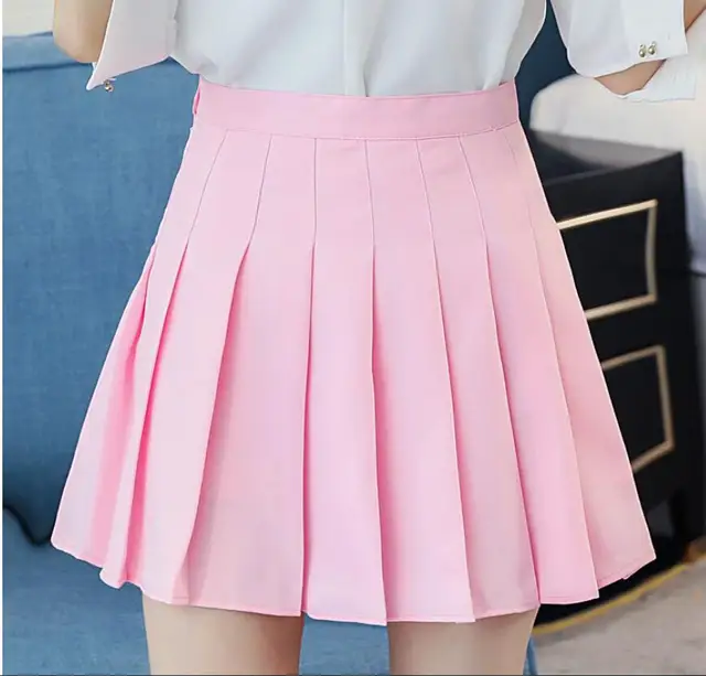 US $6.98 Women Pleat Skirt Preppy Style Pleated Skirts Mini Cute Japanese School Uniforms Girl Jupe Kawaii S