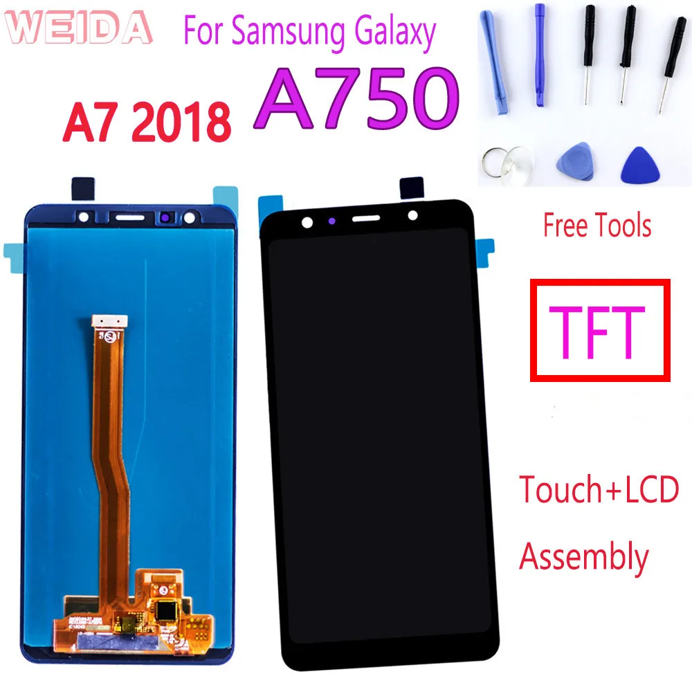 

LCD for Samsung Galaxy A7 2018 A750 SM-A750F A750F A750 A750F/DS LCD Display Touch Screen Assembly for Samsung A750 LCD
