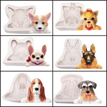 

Meibum Corgi Bulldog Silicone Fondant Cake Decorating Mold Dog Shape Polymer Clay Mould Animal Dessert Pastry Baking Tools