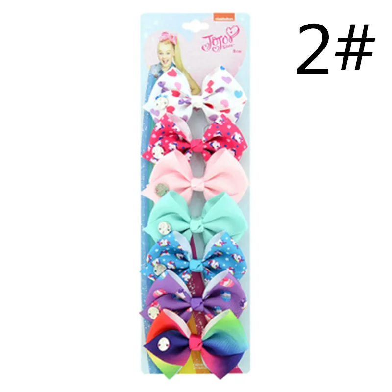 Set 2 7 шт./компл. Красочные Модные Детский подарок галстук-бабочка для девочек ручной работы резинка в рубчик вверх носовой зажим для волос для милые заколки для девочек - Цвет: Set 2
