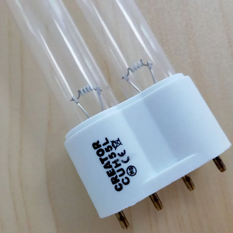 2 pack 55W 4 контактный 2G11 Базовая ультрафиолетовая бактерицидная лампа замена для УФ