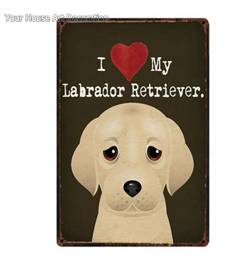 I Love My Boxer Dogs Pet Shop металлический знак жестяная собака правила Остерегайтесь