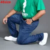 Pantalones vaqueros elásticos para hombre, pantalones de gran elasticidad, color azul claro, de talla grande, 220 libras, primavera y verano ► Foto 1/6