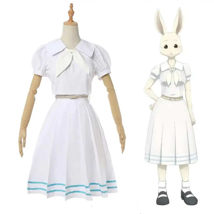  2019 Anime BEASTARS Haru Wig Bunny Rabbit Ears Personified Beasts Cosplay Short BOBO Hair Girl Hall