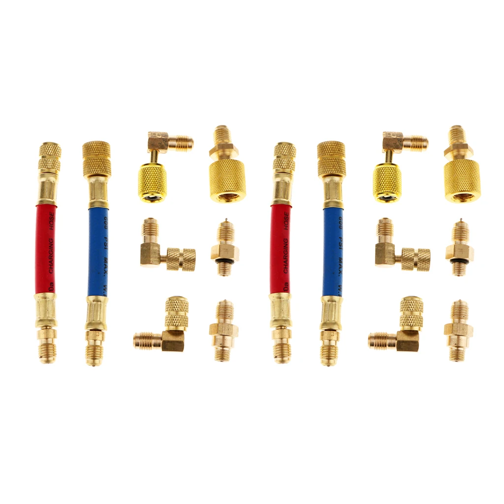 8Pcs Car Ac R134A R12 Air Conditioner Adapter Refrigeration Air Conditioning Automotive Repair Tools Refrigeration Connector