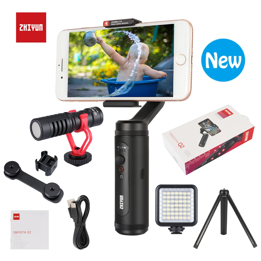 zhiyun smooth q2 3 axis mini gimbal stabilizer smart phone mobile gopro smartphone