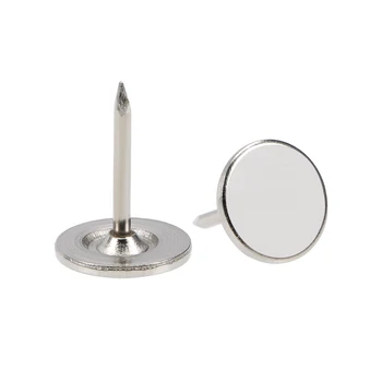 

uxcell Upholstery Nails Tacks 11mmx15mm Flat Head Furniture Nails Pins Silver Tone 50 Pcs