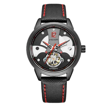 

Fashion Luxury Brand Tourbillon Mechanical Watch Men Automatic Leather Business Waterproof Wrist Watch for Men Relogio Masculino