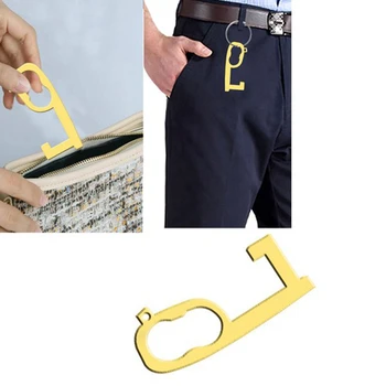 

Brass Germ Free Door Opener Button Pusher Hygienic Contact-Free Tool