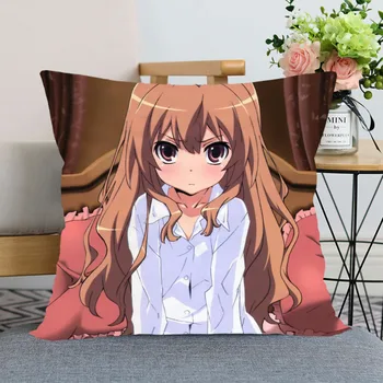 

HEARMNY Toradora! Pillowcase Bedroom Home Decorative Gift Pillow Cover Square Zipper Pillow Cases Satin Soft Fabric