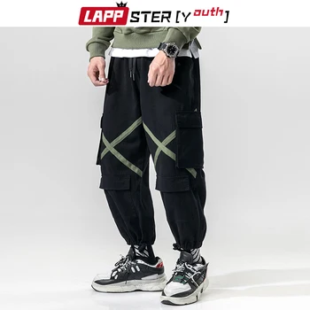 

LAPPSTER Streetwear Sweatpants Harem Pants Men 2020 Overalls Mens Baggy Black Cargo Pants Male Cross Trousers 5XL Track Pants