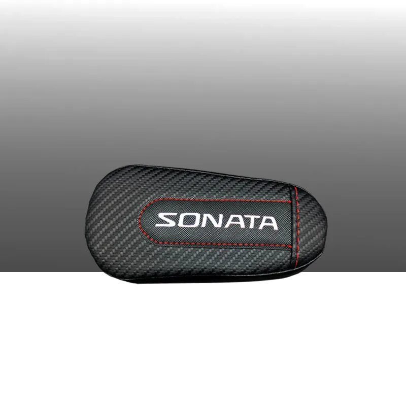 Для hyundai Sonata 1 шт., карбоновая кожа, авто подушка для ног, наколенник, Автомобильный Дверной рычаг, автомобильные аксессуары, защита для автомобиля - Название цвета: style 1