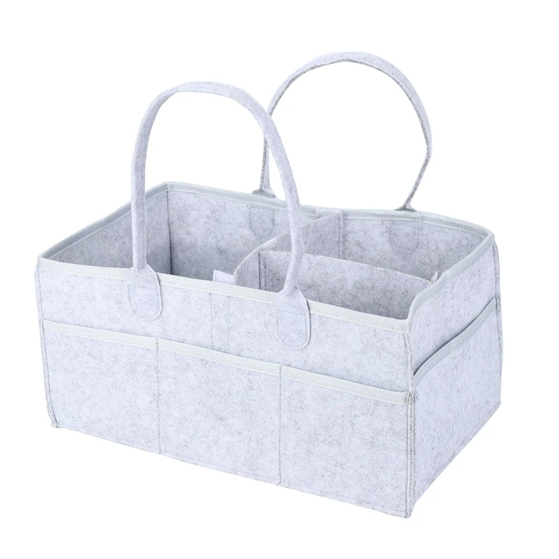 BroKet Home Storage Supplies Baby Large Capacity Diaper Caddy Storage Organizer Bin Travel Tote Bag Basket Black