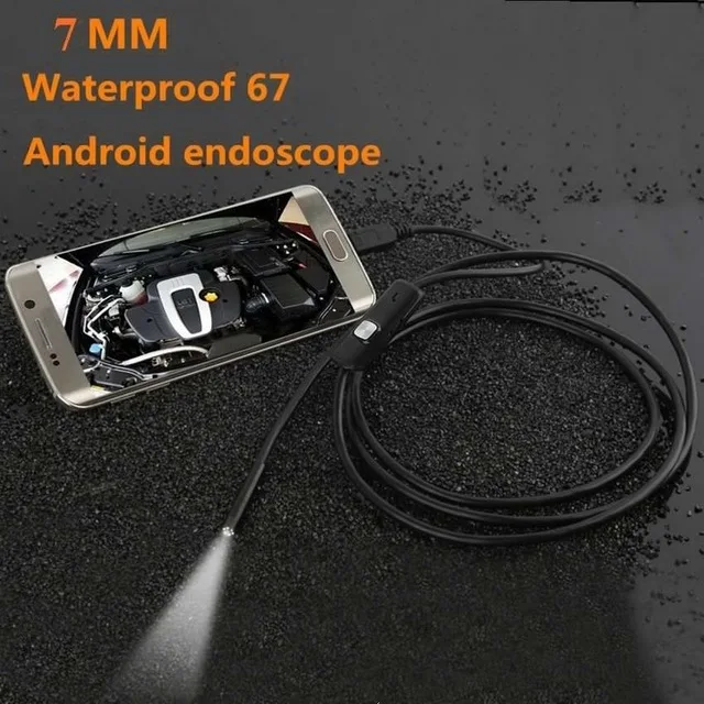 2M 5.5m/7mm Lens USB Endoscope Camera Waterproof Flexible Wire Snake Tube Inspection Borescope For OTG Compatible Android Phones