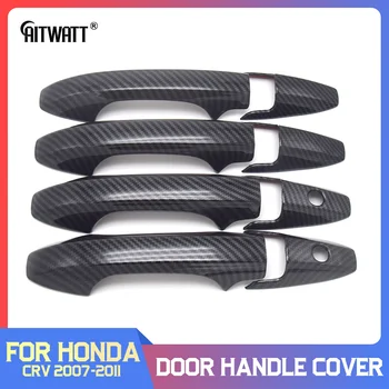 

AITWATT Fit For Honda CRV CR-V 2007 2008 2009 2010 2011 Carbon Fiber Exterior Door Handle Cover Trim Car Styling Sticker 8pcs