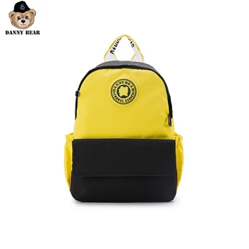 

Danny Bear Travel Backpack Fashion Bear Logo Stiching Color Fabric Casual College Student Bagpack Bag DMB9918079