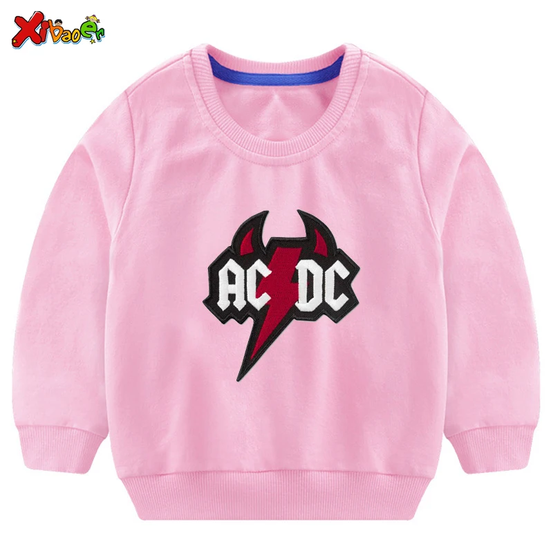 Детский свитер; ACDC свитер для мальчиков; коллекция года; хлопковый пуловер; Новинка; пуловер с принтом; Осенняя футболка; топы для детей; футболка с длинными рукавами - Цвет: Kids Sweatshirt