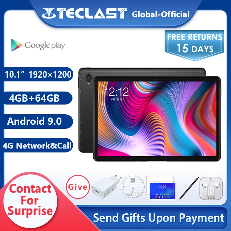 Планшет Teclast T30 10 1 дюймов 1920 × 1200 Full HD 4G Android 9 0 Восьмиядерный процессор MTK P70 4 Гб ОЗУ