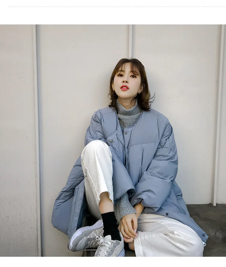 Южная Корея, Dongdaemun, женское платье, пуховое пальто, пуховое пальто, белое, утиный пух, средней длины, модный пуховик для женщин и мужчин