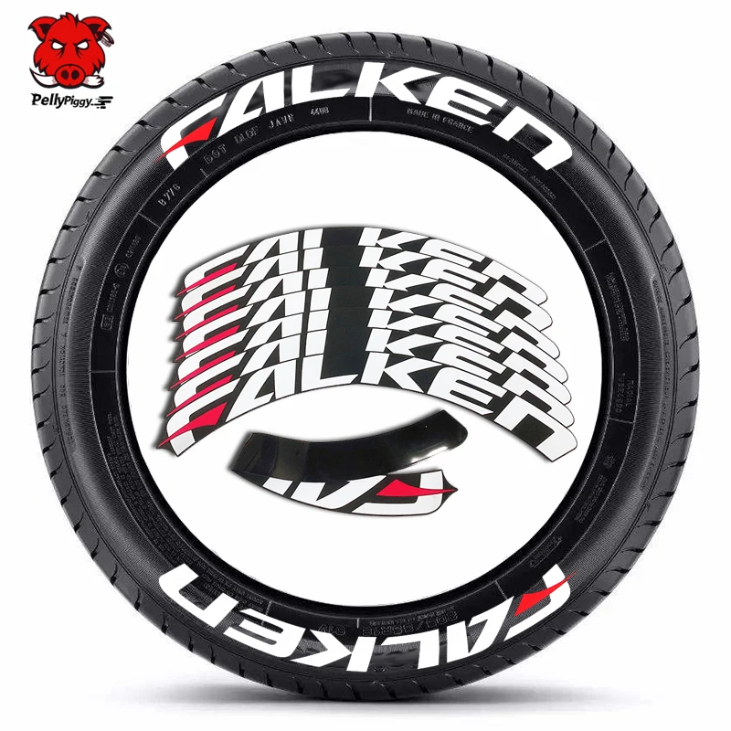 

8pcs/lot Car Tire Decor Stickers Car Tuning Universal 3D Permanent PVC Joined Stickers Car Sticker for 4 Wheels Decals