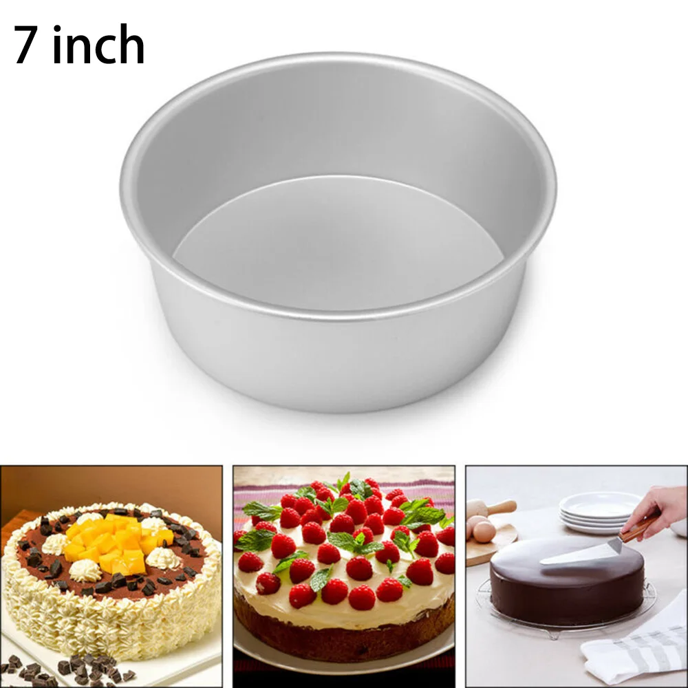 

1pc 7Inch Round Bread Cake Pan Bakeware Mold Baking Tray Mould Kitchen Aluminum Alloy Baking Tools Kitchen Gadgets Accessories