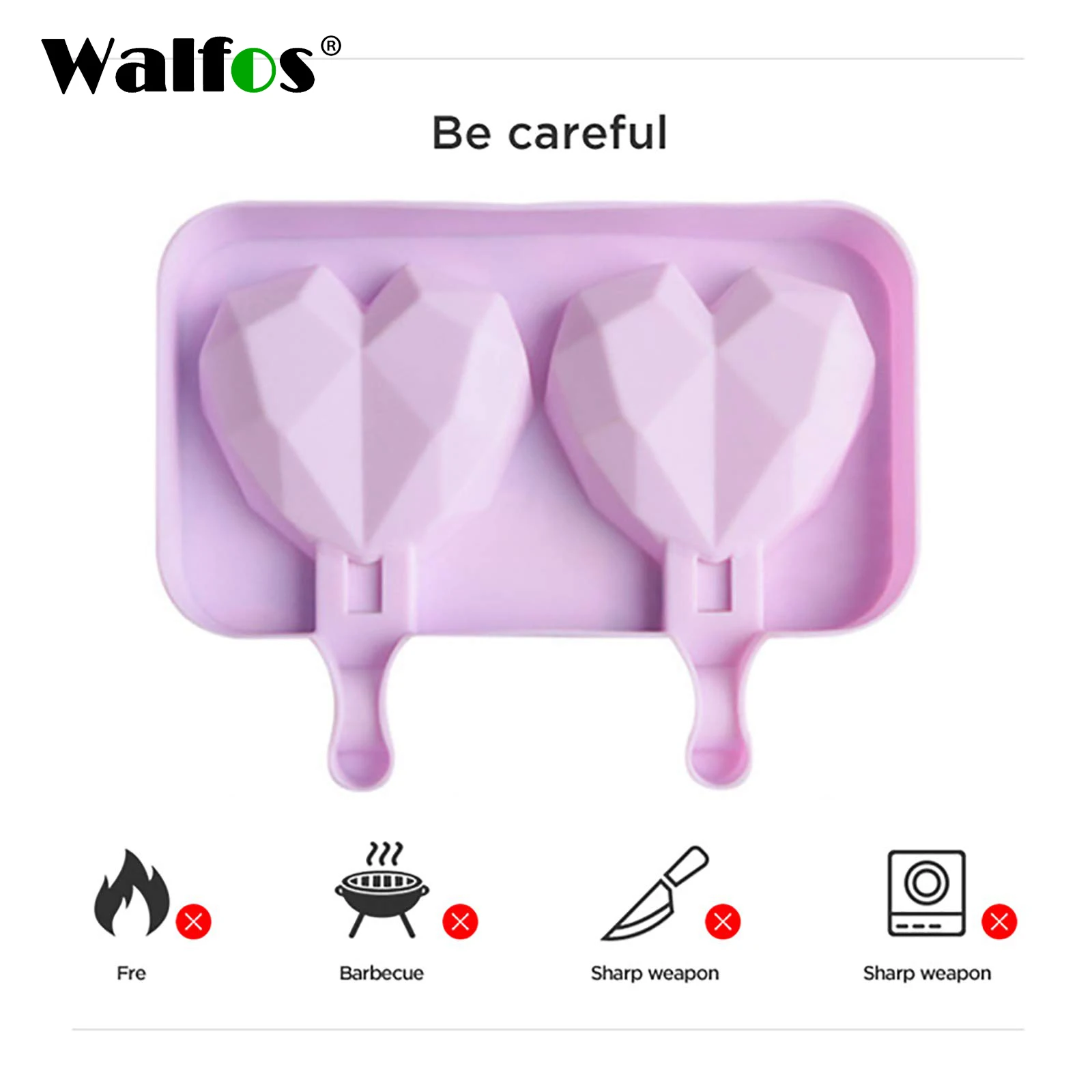 

Walfos 3D DIY Silicone Love Cake Moulds 6 Cavity Diamond Love Heart Fondant Decorating Tools Chocolate Pastry Molds Baking Tools