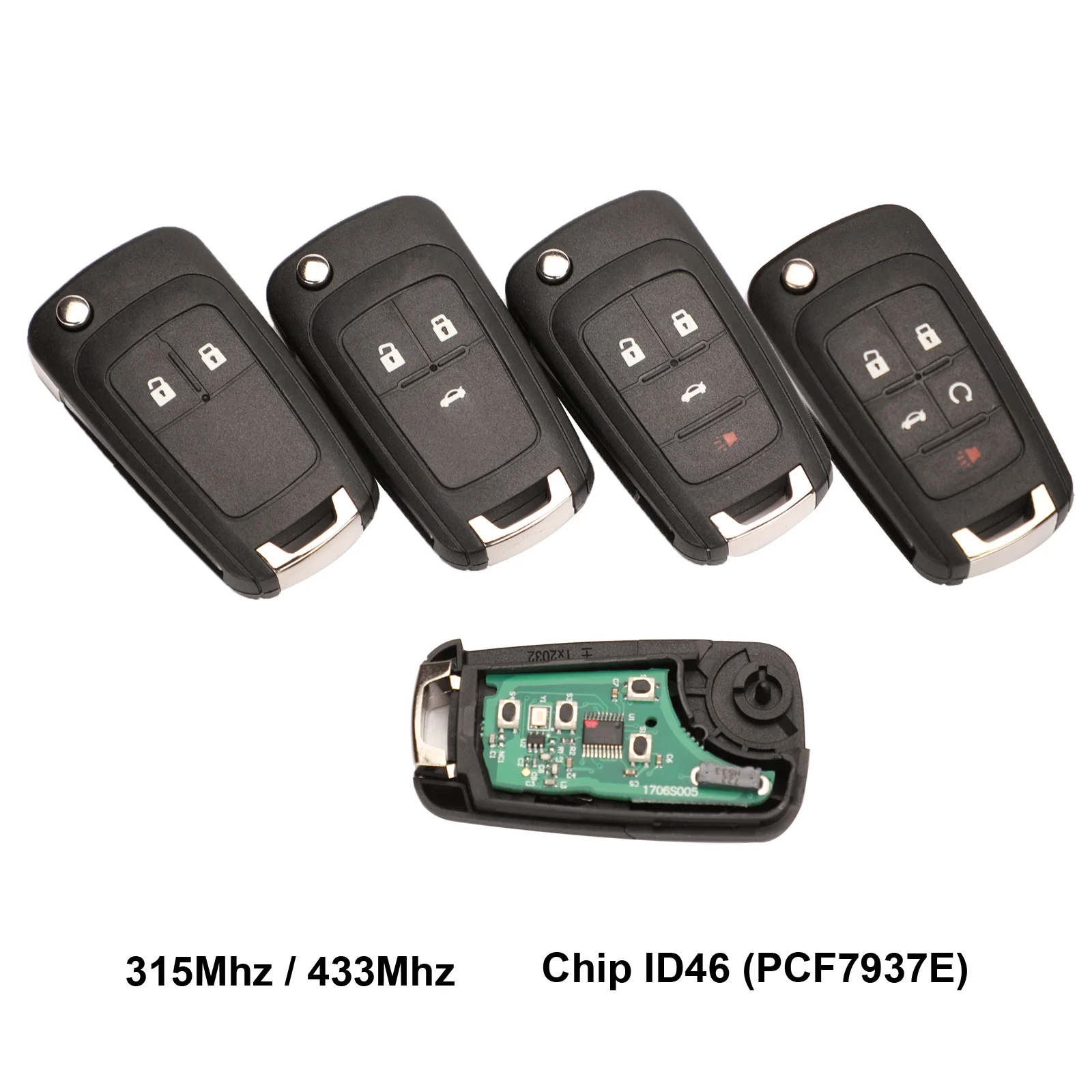 Keyforkess 5 pz/lotto 315/433MHz ID46 Circuito Integrato di Controllo A Distanza di Vibrazione Chiave per Chevrolet Cruze Aveo Orlando 2010-2015 2/3/4/5 pulsante Fob - H172cac56e8b94695b5a53b0a8777dcf8v