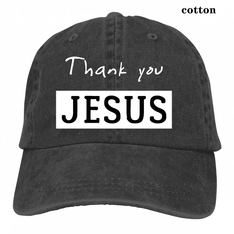 Jesus thank you Jesus Super soft Christians inspirational Baseball cap men women Trucker Hats fashion adjustable cap - Цвет: 3-Black