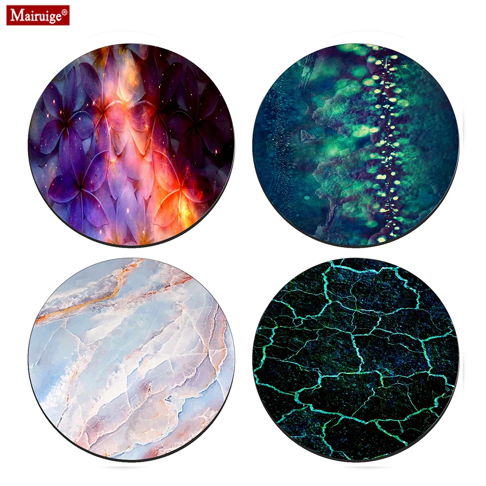 

Marble Pattern Mouse Pad Small Colour Texture Abstract Visual Arts Round Mousepad DIY Custom Gamer Pc Computer Desk Mat 20x20cm