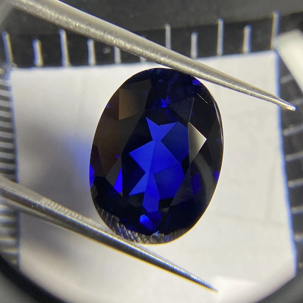 Meisidian 12x10mm Oval Shape 5A Quality Loose Corundum Royal Blue Sapphire Stone Ring Making