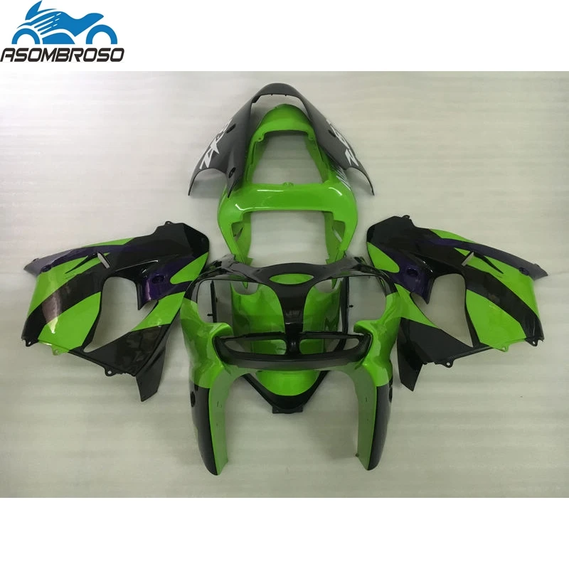 Лучшая цена кузова мотоцикла для Kawasaki Ninja ZX9R комплект обтекателей 2002-2003 зеленого
