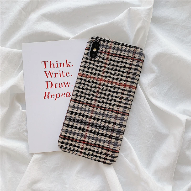 GlamPhoneCase фланелевый клетчатый чехол для iPhone X XS Max XR Мягкий силиконовый чехол для iPhone 7 8 6 6s Plus чехол