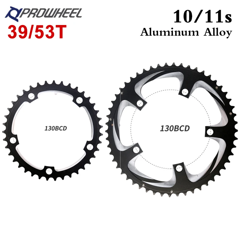 Prowheel 130 BCD Chainring 39/53T Road Bike Chain Ring Aluminum Alloy 10/11 Speed Folding Bicycle Chainwheel 2*10/11 Crankset | Спорт и
