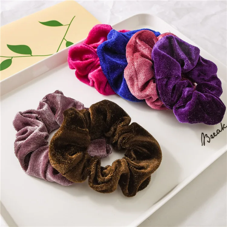 wedding hair clips Wholesale Winter Fashion Velvet Scrunchy Pack For Korean Style Women Boho Trendy Hair Bands Girls Srunchie 36pcs/lot small hair clips